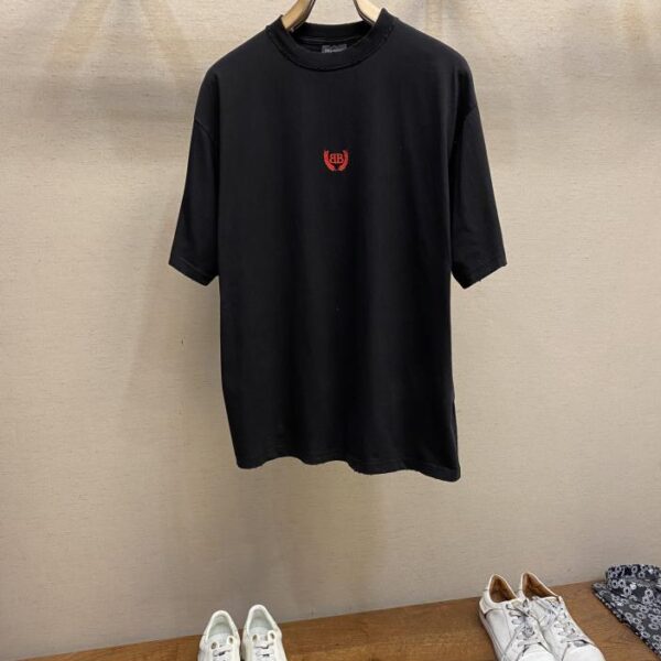 designer,replica,clothing,fake,1:1,lv,luxury,high quality Balenciaga BA wheat ear embroidered round neck short sleeves