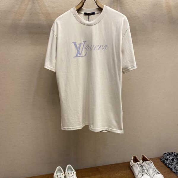 designer,replica,clothing,fake,1:1,lv,luxury,high quality Louis Vuitton gradient color printed short-sleeved T-shirt