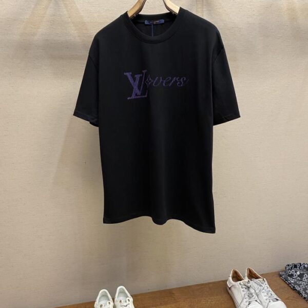 designer,replica,clothing,fake,1:1,lv,luxury,high quality Louis Vuitton gradient color printed short-sleeved T-shirt