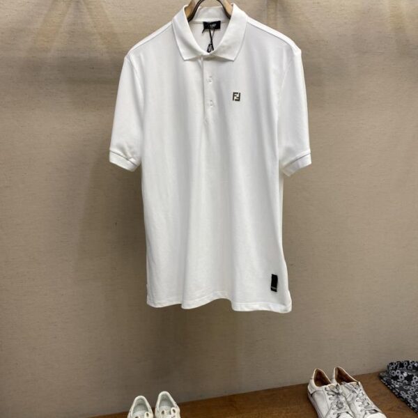 designer,replica,clothing,fake,1:1,lv,luxury,high quality Fendi double F hardware logo lapel polo shirt