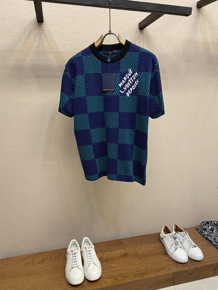 designer,replica,clothing,fake,1:1,lv,luxury,high quality Louis Vuitton checkerboard cotton-knit short sleeves designer,replica,clothing,fake,1:1,lv,luxury,high quality Louis Vuitton checkerboard cotton-knit short sleeves