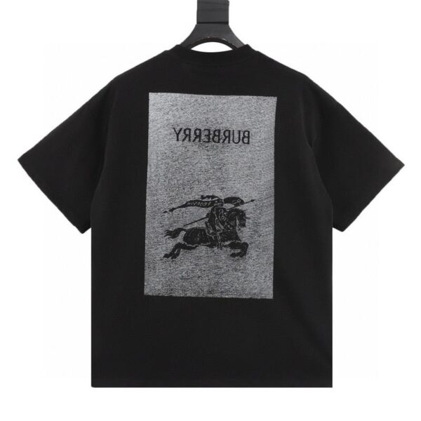 designer,replica,clothing,fake,1:1,lv,luxury,high quality Burberry back war horse digital printing short-sleeved T-shirt (02BA)