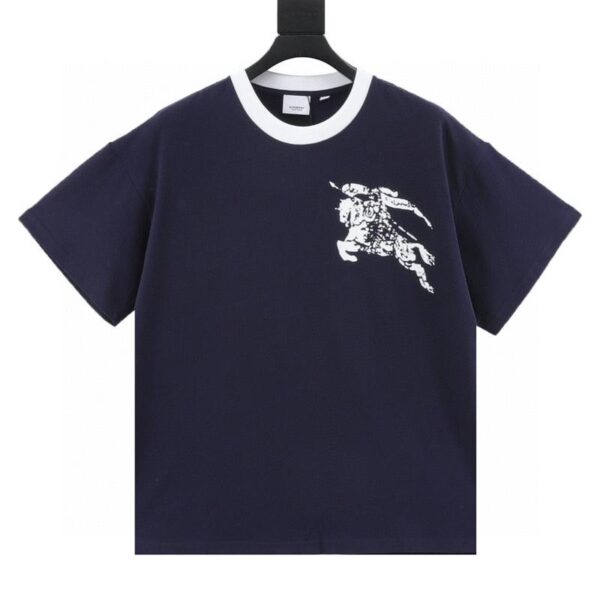 designer,replica,clothing,fake,1:1,lv,luxury,high quality Burberry contrast collar war horse print short sleeves (AA2A)