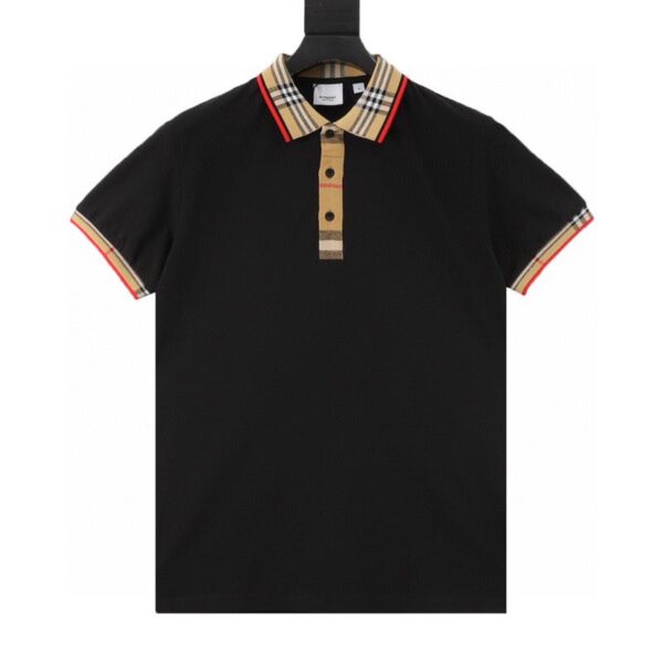 designer,replica,clothing,fake,1:1,lv,luxury,high quality Burberry Plaid Collar Polo Short Sleeve (A08F)