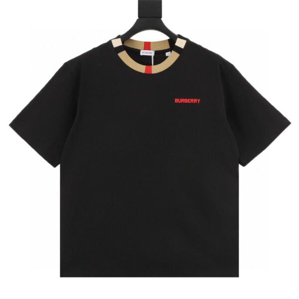 designer,replica,clothing,fake,1:1,lv,luxury,high quality Burberry plaid collar stitching small logo embroidered short-sleeved T-shirt (1EB5)