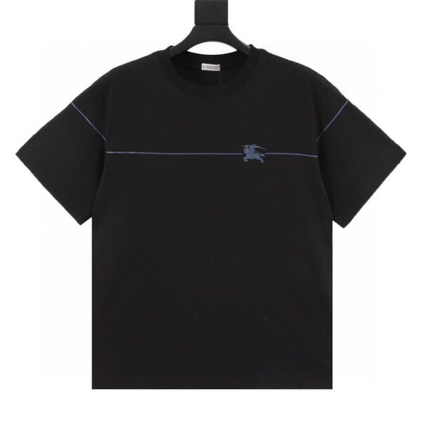 designer,replica,clothing,fake,1:1,lv,luxury,high quality Burberry blue line war horse print short-sleeved T-shirt (FFAC)
