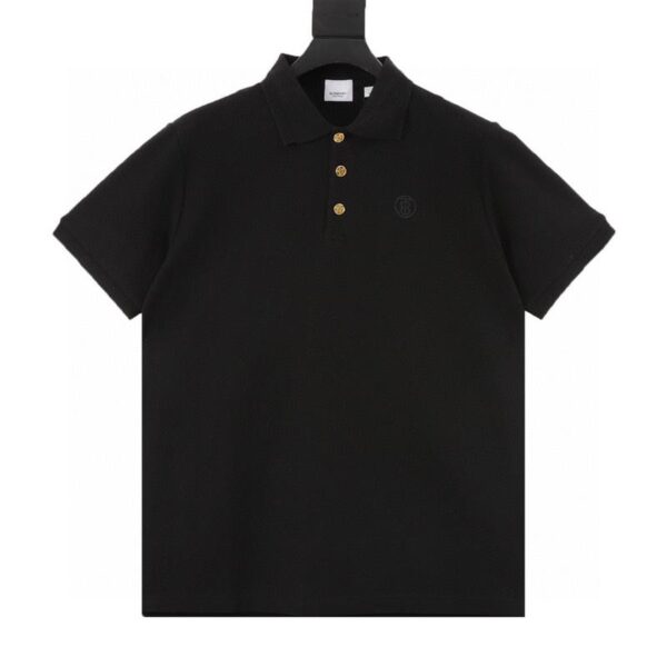 designer,replica,clothing,fake,1:1,lv,luxury,high quality Burberry gold button logo embroidered short-sleeved polo shirt (8CB2)