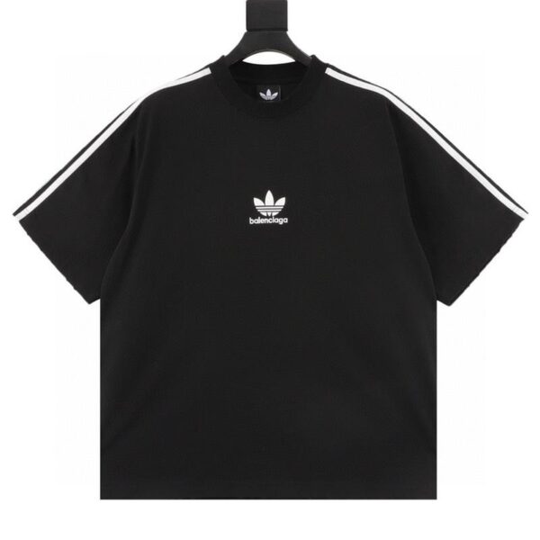 designer,replica,clothing,fake,1:1,lv,luxury,high quality Balenciaga X adidas joint clover logo laminated short-sleeved T-shirt (9216)