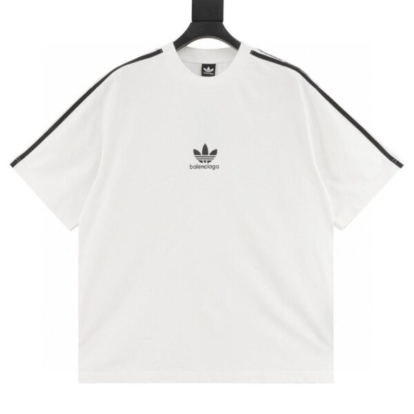 designer,replica,clothing,fake,1:1,lv,luxury,high quality Balenciaga X adidas joint clover logo laminated short-sleeved T-shirt (9C94)