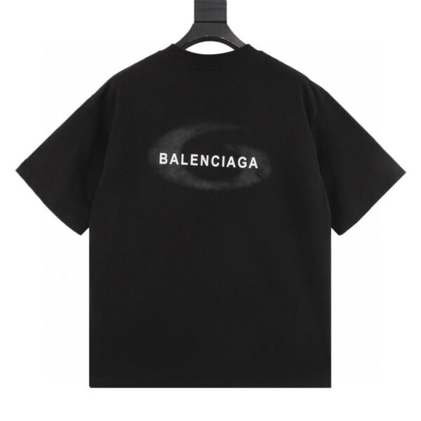 designer,replica,clothing,fake,1:1,lv,luxury,high quality Balenciaga front and back gradient logo letters round neck short-sleeved T-shirt (77DA)