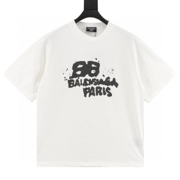 designer,replica,clothing,fake,1:1,lv,luxury,high quality Balenciaga graffiti letter print short sleeves (36C3)