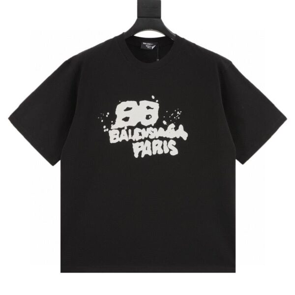 designer,replica,clothing,fake,1:1,lv,luxury,high quality Balenciaga graffiti letter print short sleeves (DEE2)