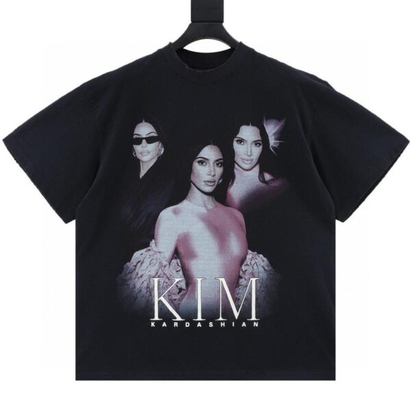 designer,replica,clothing,fake,1:1,lv,luxury,high quality Balenciaga joint portrait print short-sleeve (D090)