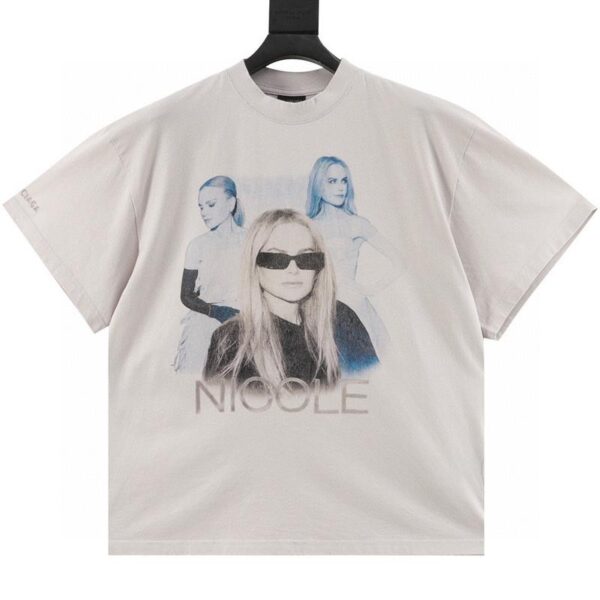 designer,replica,clothing,fake,1:1,lv,luxury,high quality Balenciaga joint portrait print short-sleeve (E424)
