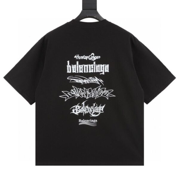 designer,replica,clothing,fake,1:1,lv,luxury,high quality Balenciaga shaped letter printed short sleeves on the back (6C86)