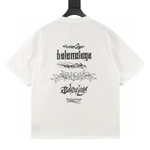 designer,replica,clothing,fake,1:1,lv,luxury,high quality Balenciaga shaped letter printed short sleeves on the back (F943)