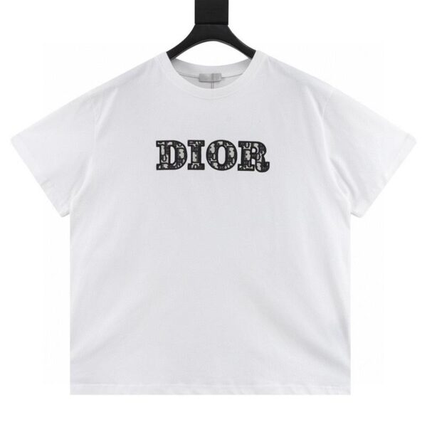 designer,replica,clothing,fake,1:1,lv,luxury,high quality Dior presbyopic letter embroidered short-sleeved T-shirt (E63D)