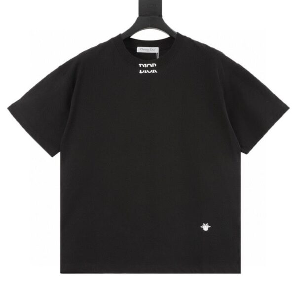 designer,replica,clothing,fake,1:1,lv,luxury,high quality Dior neckline monogram bee embroidered short-sleeved T-shirt (BB28)