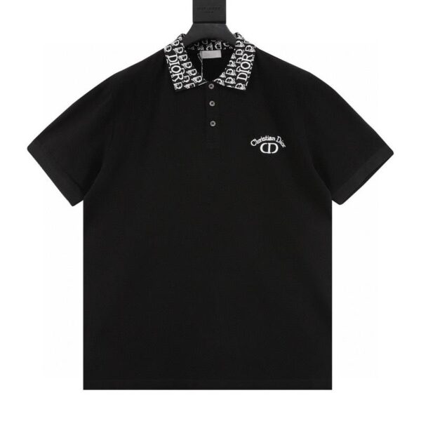 designer,replica,clothing,fake,1:1,lv,luxury,high quality CD embroidered LOGO short-sleeved POLO shirt (61FB)