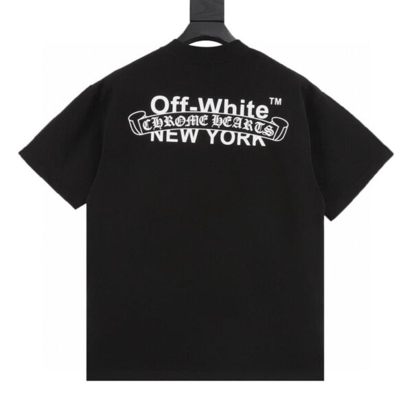 designer,replica,clothing,fake,1:1,lv,luxury,high quality Chrome Hearts x OFF WHITE joint short-sleeved T-shirt (7ED0)