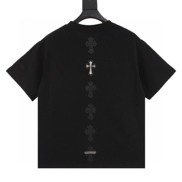 designer,replica,clothing,fake,1:1,lv,luxury,high quality Chrome Hearts leather label short-sleeved T-shirt (086A)