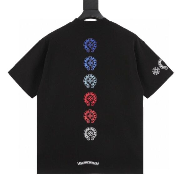 designer,replica,clothing,fake,1:1,lv,luxury,high quality Chrome Hearts colorful logo short-sleeved T-shirt (EEC7)