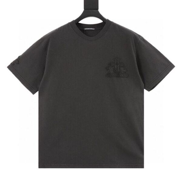 designer,replica,clothing,fake,1:1,lv,luxury,high quality Chrome Hearts washed distressed patch logo short sleeves (B59F)
