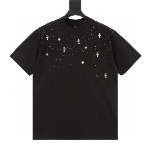 designer,replica,clothing,fake,1:1,lv,luxury,high quality Chrome Hearts gypsophila short-sleeved T-shirt (E3EF)