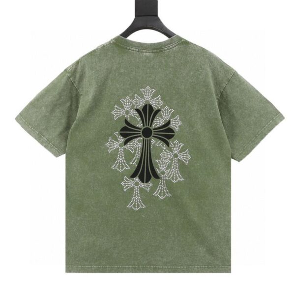 designer,replica,clothing,fake,1:1,lv,luxury,high quality Chrome Hearts Hot Diamond Cross Water Short Sleeves (B79E)