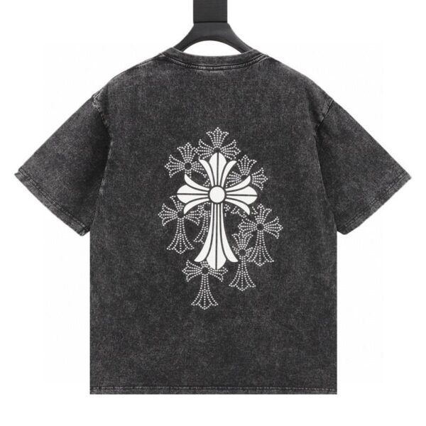 designer,replica,clothing,fake,1:1,lv,luxury,high quality Chrome Hearts Hot Diamond Cross Water Short Sleeves (F1C4)