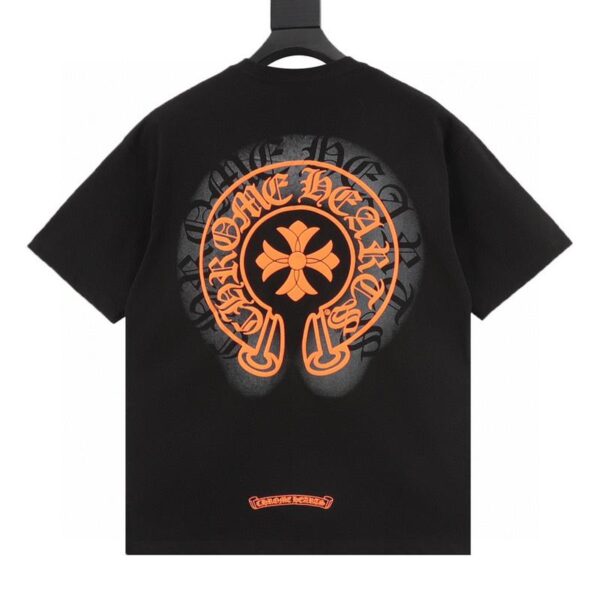 designer,replica,clothing,fake,1:1,lv,luxury,high quality Chrome Hearts ghosting horseshoe print short-sleeved T-shirt (7A43)