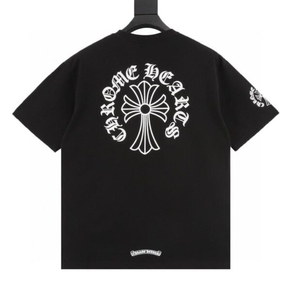 designer,replica,clothing,fake,1:1,lv,luxury,high quality Chrome Hearts Sanskrit neckline short-sleeved T-shirt (A7BB)