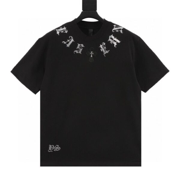 designer,replica,clothing,fake,1:1,lv,luxury,high quality Chrome Hearts collared rhinestone short-sleeved T-shirt (7160)