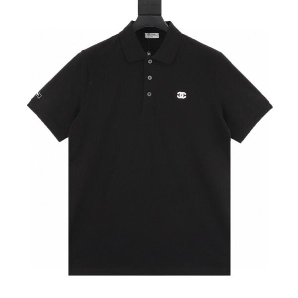 designer,replica,clothing,fake,1:1,lv,luxury,high quality Chanel double C small logo embroidered short-sleeved polo shirt (7452)