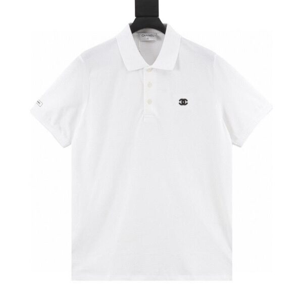 designer,replica,clothing,fake,1:1,lv,luxury,high quality Chanel double C small logo embroidered short-sleeved polo shirt (9A46)