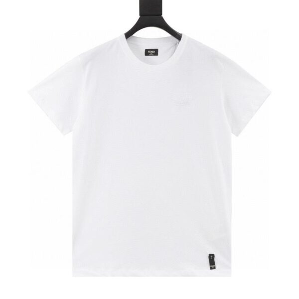 designer,replica,clothing,fake,1:1,lv,luxury,high quality FENDI FD Club solid color badge short-sleeved T-shirt (327C)