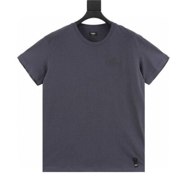 designer,replica,clothing,fake,1:1,lv,luxury,high quality FENDI FD Club solid color badge short-sleeved T-shirt (53F8)