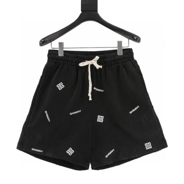 designer,replica,clothing,fake,1:1,lv,luxury,high quality Givenchy washed embroidered ruined shorts (DA5F)