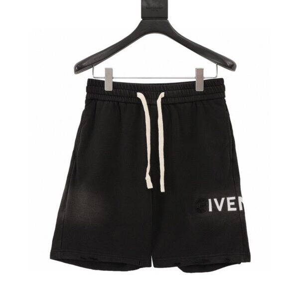 designer,replica,clothing,fake,1:1,lv,luxury,high quality Givenchy washed destroyed print shorts (7B6B)