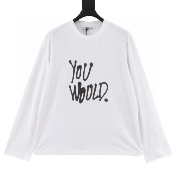 designer,replica,clothing,fake,1:1,lv,luxury,high quality Acne Studios spring and summer new product inkjet letter printing long-sleeved T-shirt (619B)
