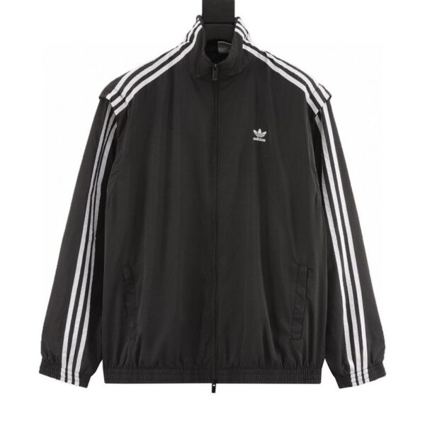 designer,replica,clothing,fake,1:1,lv,luxury,high quality Adidas Clover Removable Twist Suit Badge Small Logo Zipper Stand Collar Jacket (45B5)