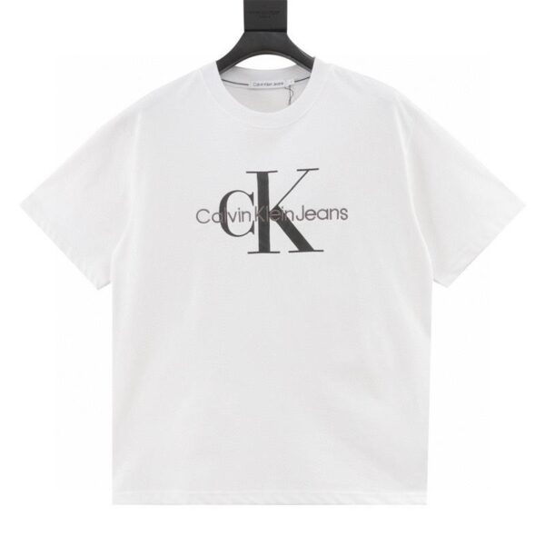 designer,replica,clothing,fake,1:1,lv,luxury,high quality Calvin Klein CK embroidered and printed logo short-sleeved T-shirt (83A3)
