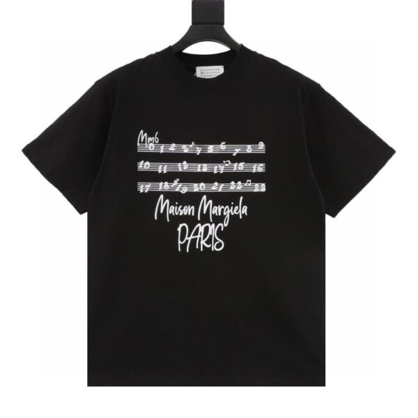 designer,replica,clothing,fake,1:1,lv,luxury,high quality Maison Margiela musical note letter printed short-sleeved T-shirt (E4B3)