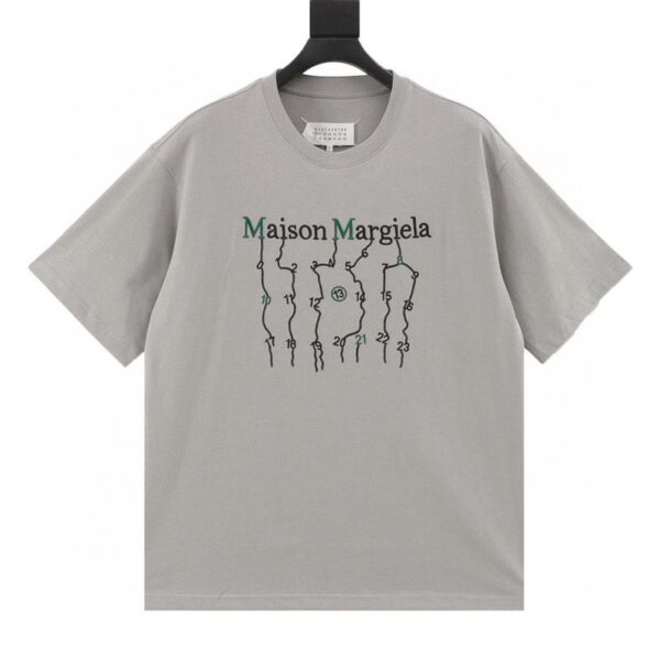 designer,replica,clothing,fake,1:1,lv,luxury,high quality Maison Margiela geometric number line embroidery short-sleeved T-shirt (28F4)