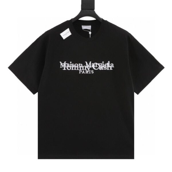 designer,replica,clothing,fake,1:1,lv,luxury,high quality Maison Margiela joint TommyCash embroidered logo round neck short-sleeved T-shirt (Fendi 40)