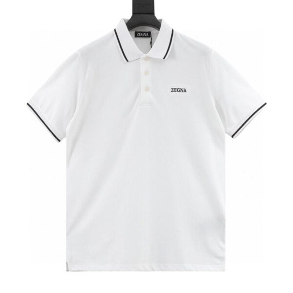 designer,replica,clothing,fake,1:1,lv,luxury,high quality Zegna classic chest letter embroidered short-sleeved Polo shirt (1E62)