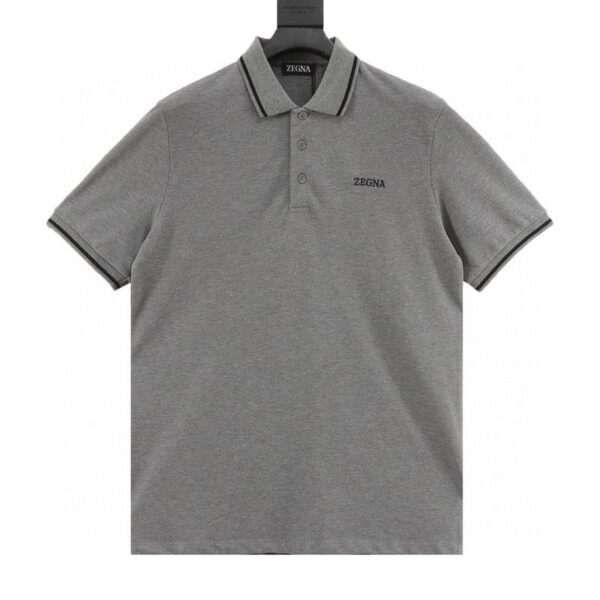 designer,replica,clothing,fake,1:1,lv,luxury,high quality Zegna classic chest letter embroidered short-sleeved Polo shirt (36A5)