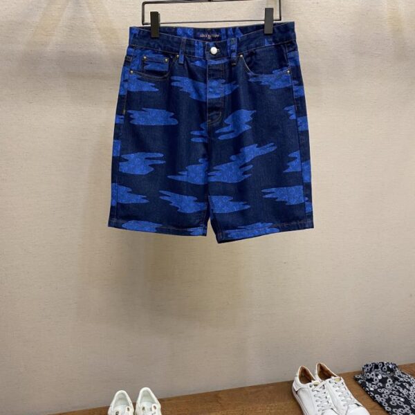 designer,replica,clothing,fake,1:1,lv,luxury,high quality Louis Vuitton new moiré jacquard denim shorts (7AA9)