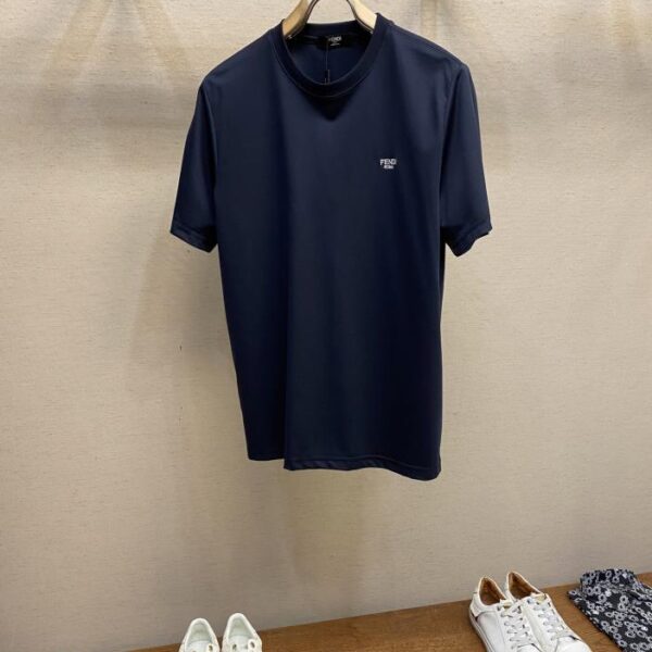 designer,replica,clothing,fake,1:1,lv,luxury,high quality Fendi new summer classic letter logo navy short-sleeved T-shirt (7E69)