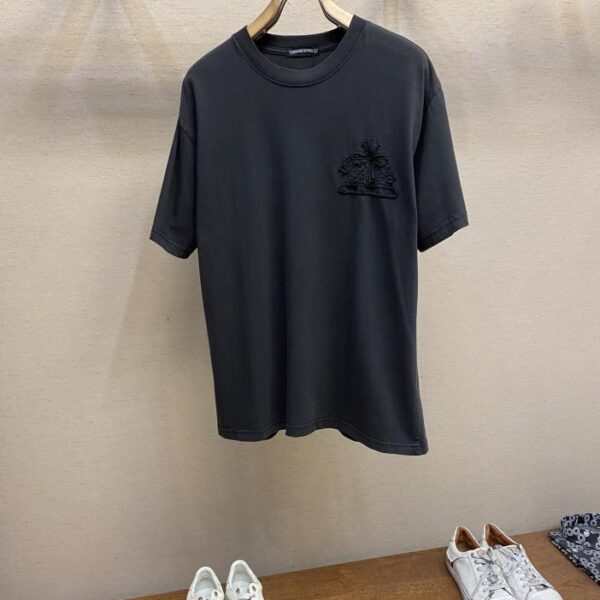 designer,replica,clothing,fake,1:1,lv,luxury,high quality Chrome Heart washed distressed short-sleeved T-shirt for men and women (8880)
